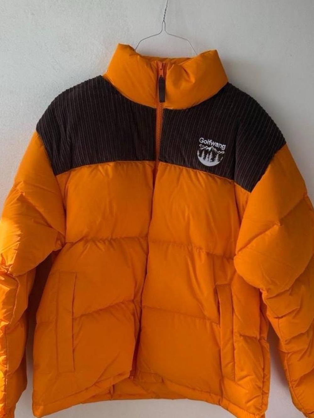 Golf Wang Corduroy Yoke Down Jacket Orange by Tyler, The Creator